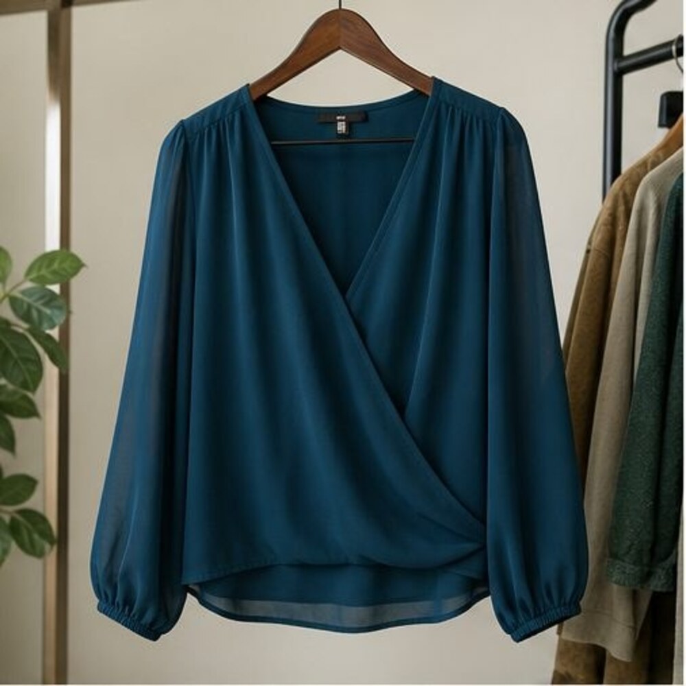 Teal Smocked Top